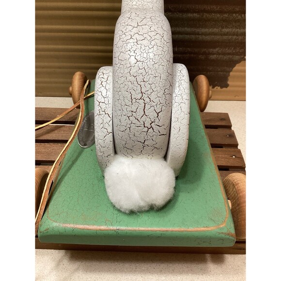 Henn Workshops Handcrafted 19th In The Toys Series "Puff" 2001 Wooden Rabbit Toy - Picture 5 of 14